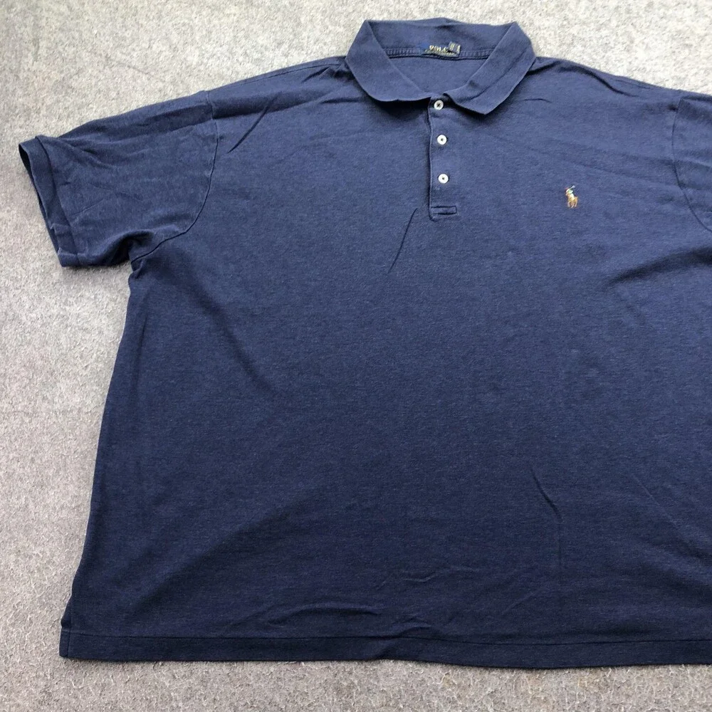 Polo Ralph Lauren Polo Shirt Mens 2XB Blue Pony Logo Short Sleeve Knit Casual